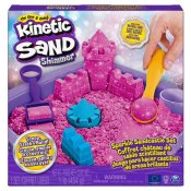 Kinetic Sand glitter Sandcastle rosa sett