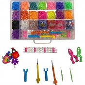 Fyndbox-4-pack Loom band startpakke med 19200 deler - Lag ditt eget armbånd!