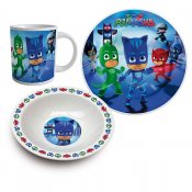 Pyjamas helter, Frokost satt i porselen, tallerken, bolle og krus