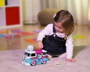Glass Volkswagen buss med lys og lyd