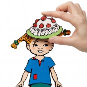 Pippi Langstrømpe dukke med magnetisk tilbehør