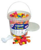 Perler i bøtte, inkl. 5m elastisk snor