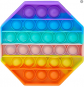 Pop It Bubble Fidget Octagon Rainbow farget