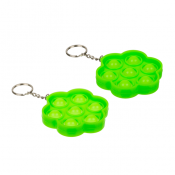 Pop It nøkkelring blomst grønn