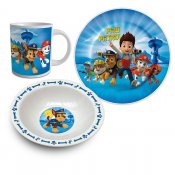 Paw Patrol gjengen, frokost sett i porselen, tallerken, bolle og krus
