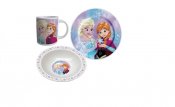 Disney Frozen, frokost ligger i porselen krus, tallerken og bolle