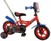 Spiderman Barn Bike 10 tommer med trening hjul og sykkel bar