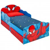 Spiderman-seng med oppbevaring og innebygd nattlys