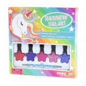 Unicorn neglelakk, manikyr sett med klistremerker