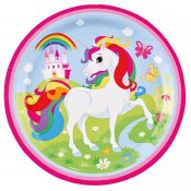 Unicorn papirplater 8-pakning 23cm