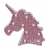 Enhjørning veggdekorasjon Rosa med LED -lys