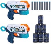 X-Shot dobbel blaster med 8 piler og 6 mål