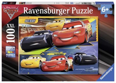 Ravensburger Biler puslespill 100 stykker XXL