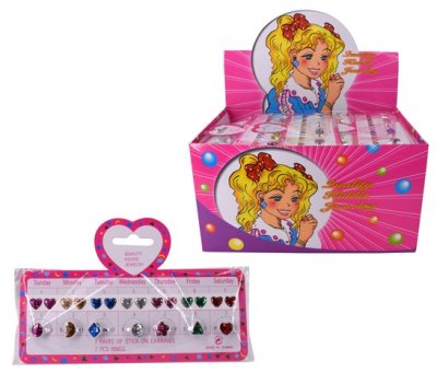 Motestickers Blomst & Hjerte, 7 stickers & 7 ringer