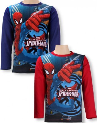 Ultimate Spiderman, lange armer, blå, 8A - 128 cm