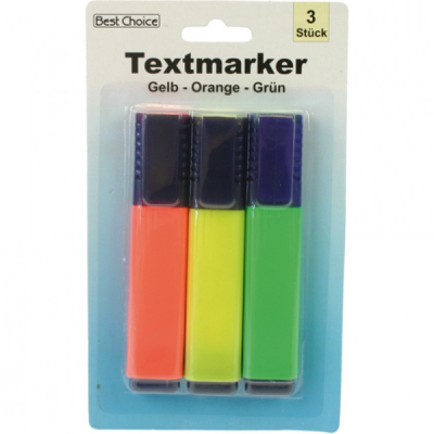 3-pack markeringspennor i 3 färger