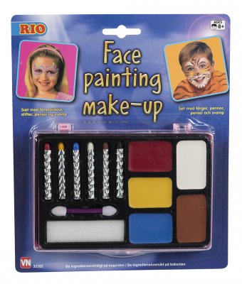 Ansiktssminke med 6 sminkepenner