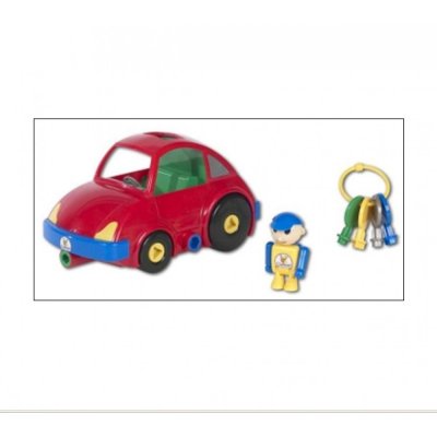 Lekebil med nøkler og mann