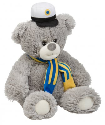 Student teddy grå, ca 40 cm