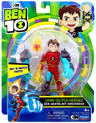 Ben 10 Omni Glitch Heroes Ben varme blast Shock Rock