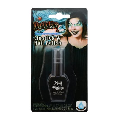 Leppestift og neglelakk i svart