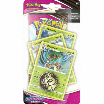 Pokémon Grookey Thwackey Rillaboom Premium Checklane Blister Booster Trading Card Sword & Shield Fusion Strike