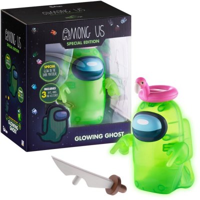 Among Us Crewmate ghost figur grønn Special Edition glød i mørket 12 cm