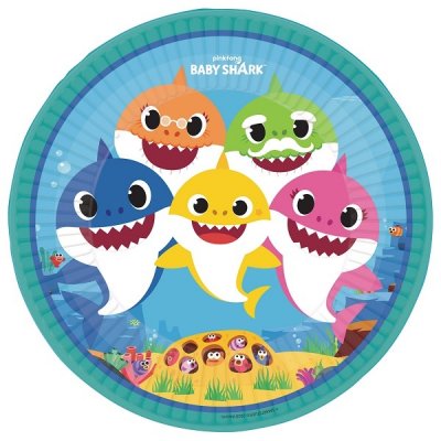 Baby Shark papirplater 8-pakning 23cm