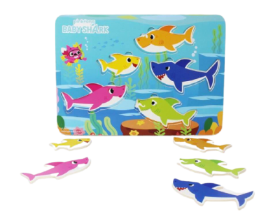 Baby Shark Wooden puzzle 5 brikker