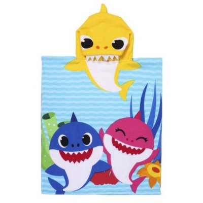 Baby Shark Bath poncho med hette