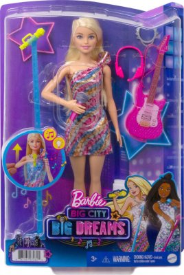 Barbie Big City Big Dreams syngende dukke Malibu med strålende kjole