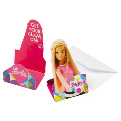 Barbie invitasjonskort 8-pakning