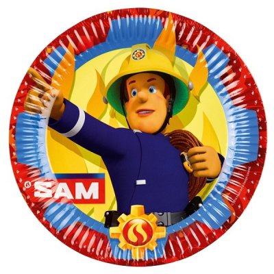 Brannmann Sam papirplater 8-pakning 23cm