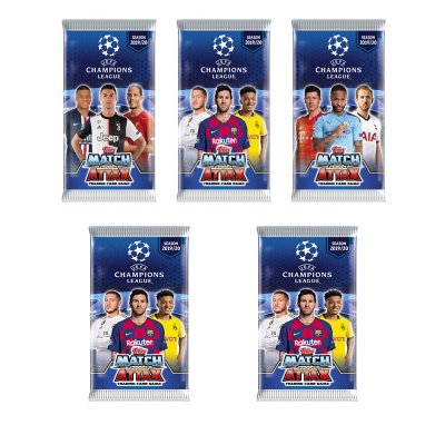5-PACK UEFA Champions League fotball kort 2019/2020 Booster
