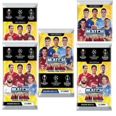 5-pack Fotball kort UEFA Champions League 2021/2022 Booster Samlekort