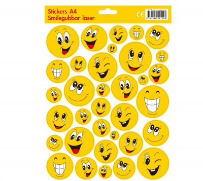 Emoji, klistremerker med smiley motiver, ca 40 pc