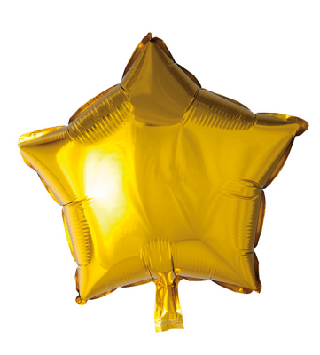 Folie ballong, stjerne, gull, 46 cm