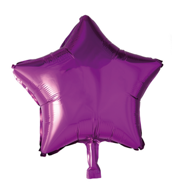 Folie ballong, stjerne, lilla, 46 cm