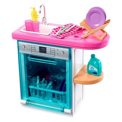 Barbie kjøkkenbenk med oppvaskmaskin