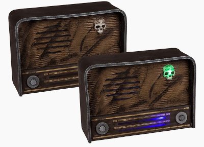 Halloween skummel radio med lyd og lys