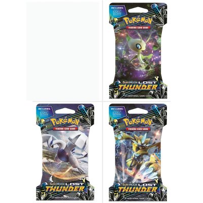 Pokemon 3-pakke Sun & Moon tapte Thunder Blister Booster Trading Cards