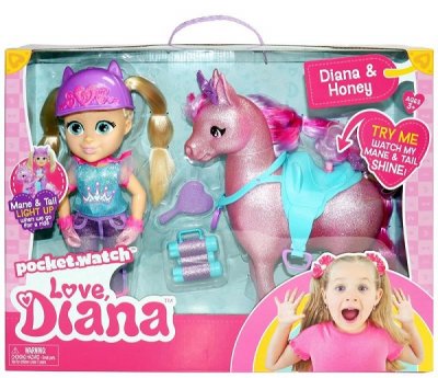 Elsker Diana, dukke med hest som skinner