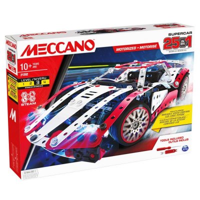 Meccano Supercar 25 i 1, metall rød