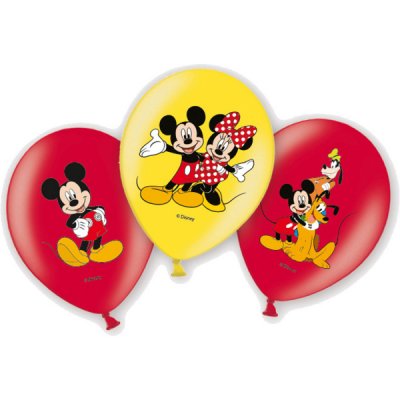 Disney Mickey Mus ballonger 6-pack Latex 28 cm