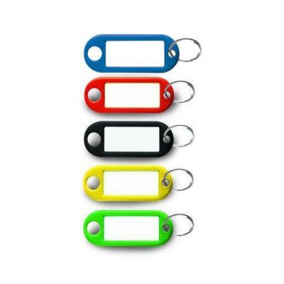 10-pack Name Tag nøkkel ring med plass til tekst til å organisere eller personlig