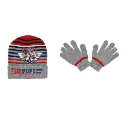 PAW Patrol Top Pups hat & handsker grå