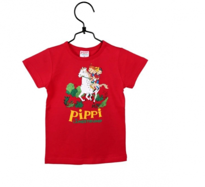 Pippi Langstrømpe Galopperende rød T-skjorte