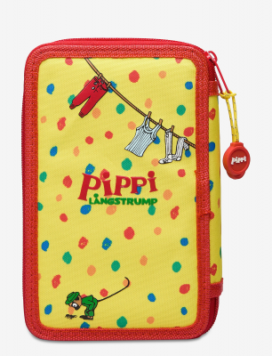 Pippi Langstrømpe Dobbel blyantveske med innhold