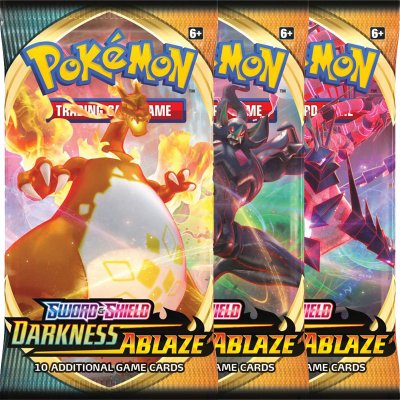 3-pack Pokémon Sword & Shield Darkness Ablaze Booster Pokémon kort