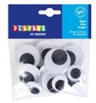 Playbox Ögon 40 mm & 25 mm. 20 st.